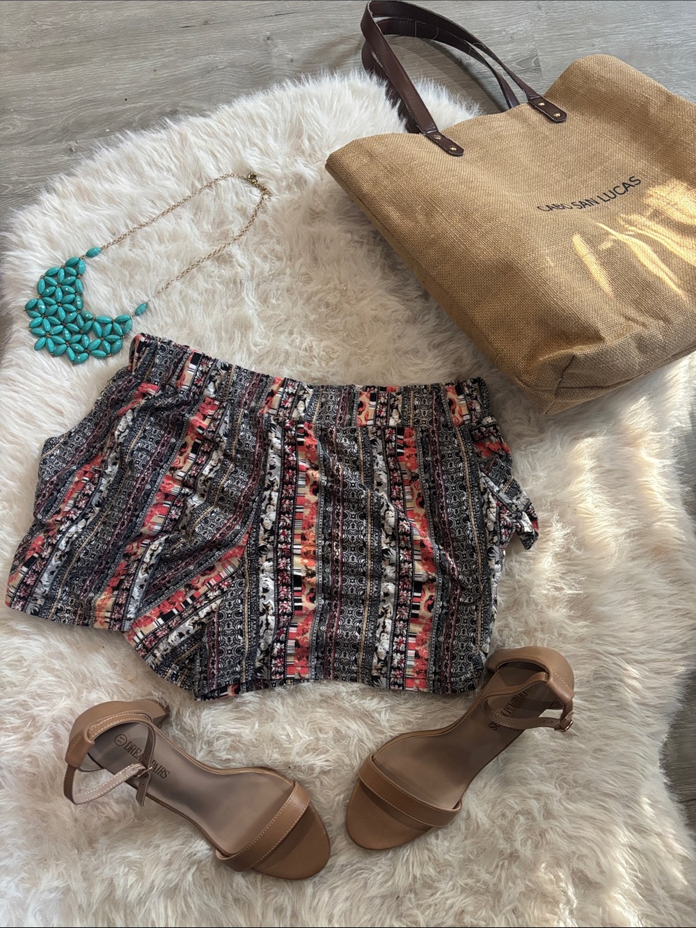 raya sun Multicolor Patterned Elastic-Waist Women’s Shorts